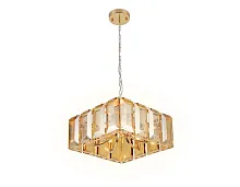 Люстра подвесная Traditional TR5149 Ambrella light янтарная на 6 ламп, основание золотое в стиле арт-деко Люстра подвесная Traditional TR5149 Ambrella light янтарная на 6 ламп, основание золотое в стиле арт-деко