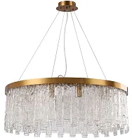 Люстра подвесная Frostyle 2155/05/12P Stilfort прозрачная на 12 ламп, основание бронзовое в стиле современный Люстра подвесная Frostyle 2155/05/12P Stilfort прозрачная на 12 ламп, основание бронзовое в стиле современный