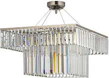 Люстра подвесная хрустальная Enio E 1.5.50.100 NP Arti Lampadari прозрачная на 8 ламп, основание никель в стиле арт-деко классический Люстра подвесная хрустальная Enio E 1.5.50.100 NP Arti Lampadari прозрачная на 8 ламп, основание никель в стиле арт-деко классический