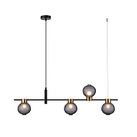 Светильник подвесной Capriccio VL5882P04 Vele Luce серый на 4 лампы, основание чёрное в стиле современный шар Светильник подвесной Capriccio VL5882P04 Vele Luce серый на 4 лампы, основание чёрное в стиле современный шар