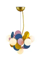 Люстра подвесная Matisse 10008/6 mult LOFT IT белая разноцветная на 6 ламп, основание золотое в стиле современный Люстра подвесная Matisse 10008/6 mult LOFT IT белая разноцветная на 6 ламп, основание золотое в стиле современный
