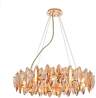 Люстра подвесная Glans 4719-12P Favourite янтарная на 12 ламп, основание золотое в стиле современный Люстра подвесная Glans 4719-12P Favourite янтарная на 12 ламп, основание золотое в стиле современный