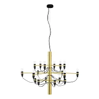 Люстра подвесная Gino 10196/650 Gold LOFT IT без плафона на 18 ламп, основание чёрное золотое в стиле современный Люстра подвесная Gino 10196/650 Gold LOFT IT без плафона на 18 ламп, основание чёрное золотое в стиле современный