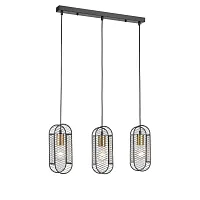 Светильник подвесной City VL6342P03 Vele Luce чёрный на 3 лампы, основание чёрное в стиле лофт Светильник подвесной City VL6342P03 Vele Luce чёрный на 3 лампы, основание чёрное в стиле лофт