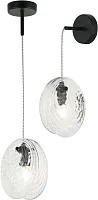 Светильник подвесной Aura 2183/02/01PW Stilfort прозрачный на 1 лампу, основание чёрное в стиле современный Светильник подвесной Aura 2183/02/01PW Stilfort прозрачный на 1 лампу, основание чёрное в стиле современный