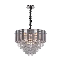 Люстра подвесная Naro OML-69513-08 Omnilux прозрачная на 8 ламп, основание хром в стиле классический Люстра подвесная Naro OML-69513-08 Omnilux прозрачная на 8 ламп, основание хром в стиле классический