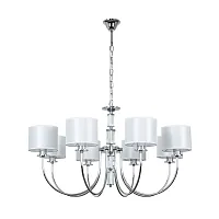Люстра подвесная Attore A4092LM-8CC Arte Lamp белая на 8 ламп, основание хром в стиле современный Люстра подвесная Attore A4092LM-8CC Arte Lamp белая на 8 ламп, основание хром в стиле современный