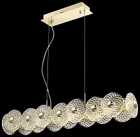 Люстра подвесная Pamela WE160.16.323 Wertmark прозрачная на 16 ламп, основание золотое в стиле современный Люстра подвесная Pamela WE160.16.323 Wertmark прозрачная на 16 ламп, основание золотое в стиле современный