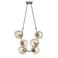 Светильник подвесной Astoria 441 VL5004P61 Vele Luce янтарный на 6 ламп, основание бежевое в стиле современный молекула шар Светильник подвесной Astoria 441 VL5004P61 Vele Luce янтарный на 6 ламп, основание бежевое в стиле современный молекула шар