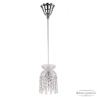 Светильник подвесной 14781P/11 Ni V0300 Bohemia Ivele Crystal прозрачный на 1 лампу, основание никель в стиле классический виноград Светильник подвесной 14781P/11 Ni V0300 Bohemia Ivele Crystal прозрачный на 1 лампу, основание никель в стиле классический виноград