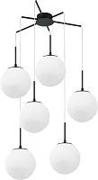 Люстра подвесная Antell 2168/02/06P Stilfort белая на 6 ламп, основание чёрное в стиле современный шар каскад Люстра подвесная Antell 2168/02/06P Stilfort белая на 6 ламп, основание чёрное в стиле современный шар каскад