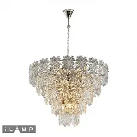 Люстра подвесная Homy P2545-18 NIC iLamp прозрачная на 18 ламп, основание никель в стиле арт-деко флористика современный флористика Люстра подвесная Homy P2545-18 NIC iLamp прозрачная на 18 ламп, основание никель в стиле арт-деко флористика современный флористика