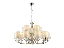 Люстра подвесная 1165+10/C Newport белая на 15 ламп, основание никель в стиле современный американский Люстра подвесная 1165+10/C Newport белая на 15 ламп, основание никель в стиле современный американский