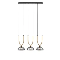 Светильник подвесной Cloe VL5434P03 Vele Luce серый чёрный на 3 лампы, основание чёрное в стиле современный Светильник подвесной Cloe VL5434P03 Vele Luce серый чёрный на 3 лампы, основание чёрное в стиле современный