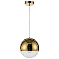 Светильник подвесной Терра (Terra) VL2151P01 Vele Luce золотой на 1 лампу, основание золотое в стиле современный шар Светильник подвесной Терра (Terra) VL2151P01 Vele Luce золотой на 1 лампу, основание золотое в стиле современный шар