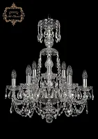 Люстра подвесная хрустальная 11.11.6+3.195.XL-67.Cr.Sp Bohemia Art Classic прозрачная на 9 ламп, основание хром в стиле классический Люстра подвесная хрустальная 11.11.6+3.195.XL-67.Cr.Sp Bohemia Art Classic прозрачная на 9 ламп, основание хром в стиле классический