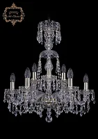 Люстра подвесная хрустальная 11.23.6+3.200.XL-64.Gd.Dr Bohemia Art Classic прозрачная на 9 ламп, основание золотое в стиле классический Люстра подвесная хрустальная 11.23.6+3.200.XL-64.Gd.Dr Bohemia Art Classic прозрачная на 9 ламп, основание золотое в стиле классический