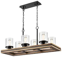 Люстра подвесная Bonnie WE583.06.023 Wertmark прозрачная на 6 ламп, основание коричневое чёрное бежевое в стиле кантри лофт замковый Люстра подвесная Bonnie WE583.06.023 Wertmark прозрачная на 6 ламп, основание коричневое чёрное бежевое в стиле кантри лофт замковый