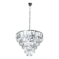 Люстра подвесная Chara 3508/02 LM-6 Divinare прозрачная на 6 ламп, основание хром в стиле современный Люстра подвесная Chara 3508/02 LM-6 Divinare прозрачная на 6 ламп, основание хром в стиле современный