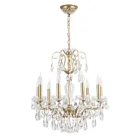 Люстра подвесная MONTANA SP9 Crystal Lux без плафона на 9 ламп, основание золотое в стиле классический Люстра подвесная MONTANA SP9 Crystal Lux без плафона на 9 ламп, основание золотое в стиле классический