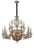 Люстра подвесная FIRENZE 1780.15.3 antique gold Lucia Tucci без плафона на 18 ламп, основание золотое в стиле классический Люстра подвесная FIRENZE 1780.15.3 antique gold Lucia Tucci без плафона на 18 ламп, основание золотое в стиле классический