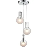 Светильник подвесной Кесэйр (Cesare) VL1913P03 Vele Luce белый на 3 лампы, основание хром в стиле современный каскад шар Светильник подвесной Кесэйр (Cesare) VL1913P03 Vele Luce белый на 3 лампы, основание хром в стиле современный каскад шар