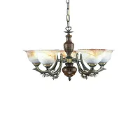 Люстра подвесная L 2801/5 Reccagni Angelo белая на 5 ламп, основание бронзовое коричневое в стиле кантри классический Люстра подвесная L 2801/5 Reccagni Angelo белая на 5 ламп, основание бронзовое коричневое в стиле кантри классический