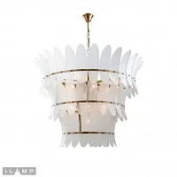 Люстра подвесная Gramercy 15602-19 ANB+CL iLamp белая прозрачная на 19 ламп, основание античное бронза в стиле современный Люстра подвесная Gramercy 15602-19 ANB+CL iLamp белая прозрачная на 19 ламп, основание античное бронза в стиле современный