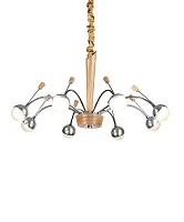 Люстра подвесная LED Natura 155.8 Lucia Tucci белая на 8 ламп, основание коричневое хром бежевое в стиле современный Люстра подвесная LED Natura 155.8 Lucia Tucci белая на 8 ламп, основание коричневое хром бежевое в стиле современный