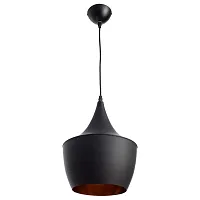 Светильник подвесной лофт Каппелло (Cappello) A3407SP-1BK Arte Lamp чёрный на 1 лампу, основание чёрное в стиле лофт Светильник подвесной лофт Каппелло (Cappello) A3407SP-1BK Arte Lamp чёрный на 1 лампу, основание чёрное в стиле лофт