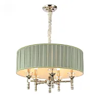 Люстра подвесная Олео (Oleo) SL1121.103.05 ST-Luce зелёная на 5 ламп, основание никель в стиле классический Люстра подвесная Олео (Oleo) SL1121.103.05 ST-Luce зелёная на 5 ламп, основание никель в стиле классический