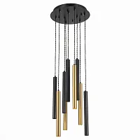 Люстра подвесная LED St153 ST153.443.27 ST-Luce чёрная латунь на 1 лампу, основание чёрное в стиле хай-тек каскад Люстра подвесная LED St153 ST153.443.27 ST-Luce чёрная латунь на 1 лампу, основание чёрное в стиле хай-тек каскад