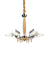 Люстра подвесная LED Natura 156.6 Lucia Tucci белая на 6 ламп, основание коричневое хром бежевое в стиле современный Люстра подвесная LED Natura 156.6 Lucia Tucci белая на 6 ламп, основание коричневое хром бежевое в стиле современный