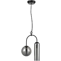 Светильник подвесной Креативо (Creativo) VL2135P02 Vele Luce серый прозрачный на 2 лампы, основание чёрное в стиле хай-тек Светильник подвесной Креативо (Creativo) VL2135P02 Vele Luce серый прозрачный на 2 лампы, основание чёрное в стиле хай-тек
