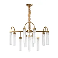 Люстра подвесная Borgia A4088LM-12AB Arte Lamp прозрачная на 12 ламп, основание золотое в стиле современный Люстра подвесная Borgia A4088LM-12AB Arte Lamp прозрачная на 12 ламп, основание золотое в стиле современный