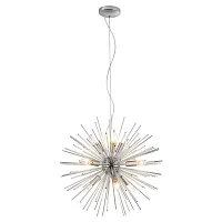 Люстра подвесная Star LSP-8336 Lussole серебряная на 9 ламп, основание серебряное в стиле современный Люстра подвесная Star LSP-8336 Lussole серебряная на 9 ламп, основание серебряное в стиле современный