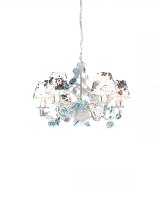 Люстра подвесная Fiori di rose 108.6 Lucia Tucci белая на 6 ламп, основание белое в стиле прованс флористика Люстра подвесная Fiori di rose 108.6 Lucia Tucci белая на 6 ламп, основание белое в стиле прованс флористика