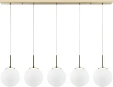 Светильник подвесной Antell 2168/05/05PL Stilfort белый на 5 ламп, основание бронзовое в стиле современный шар Светильник подвесной Antell 2168/05/05PL Stilfort белый на 5 ламп, основание бронзовое в стиле современный шар