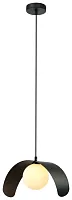 Светильник подвесной 224-026-01 Velante белый на 1 лампу, основание чёрное в стиле современный шар Светильник подвесной 224-026-01 Velante белый на 1 лампу, основание чёрное в стиле современный шар
