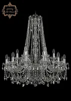 Люстра подвесная хрустальная 11.25.12+6.300.h-91.Cr.Sp Богемиа Арт Классик прозрачная на 18 ламп, основание хром в стиле классический Люстра подвесная хрустальная 11.25.12+6.300.h-91.Cr.Sp Богемиа Арт Классик прозрачная на 18 ламп, основание хром в стиле классический