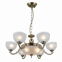 Люстра подвесная Севилья CL414193 Citilux белая на 6 ламп, основание бронзовое в стиле классический Люстра подвесная Севилья CL414193 Citilux белая на 6 ламп, основание бронзовое в стиле классический