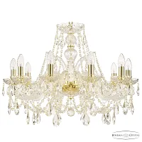 Люстра подвесная 105/10/240 G Богемия Ивеле Кристалл без плафона на 10 ламп, основание прозрачное золотое в стиле классический sp Люстра подвесная 105/10/240 G Богемия Ивеле Кристалл без плафона на 10 ламп, основание прозрачное золотое в стиле классический sp